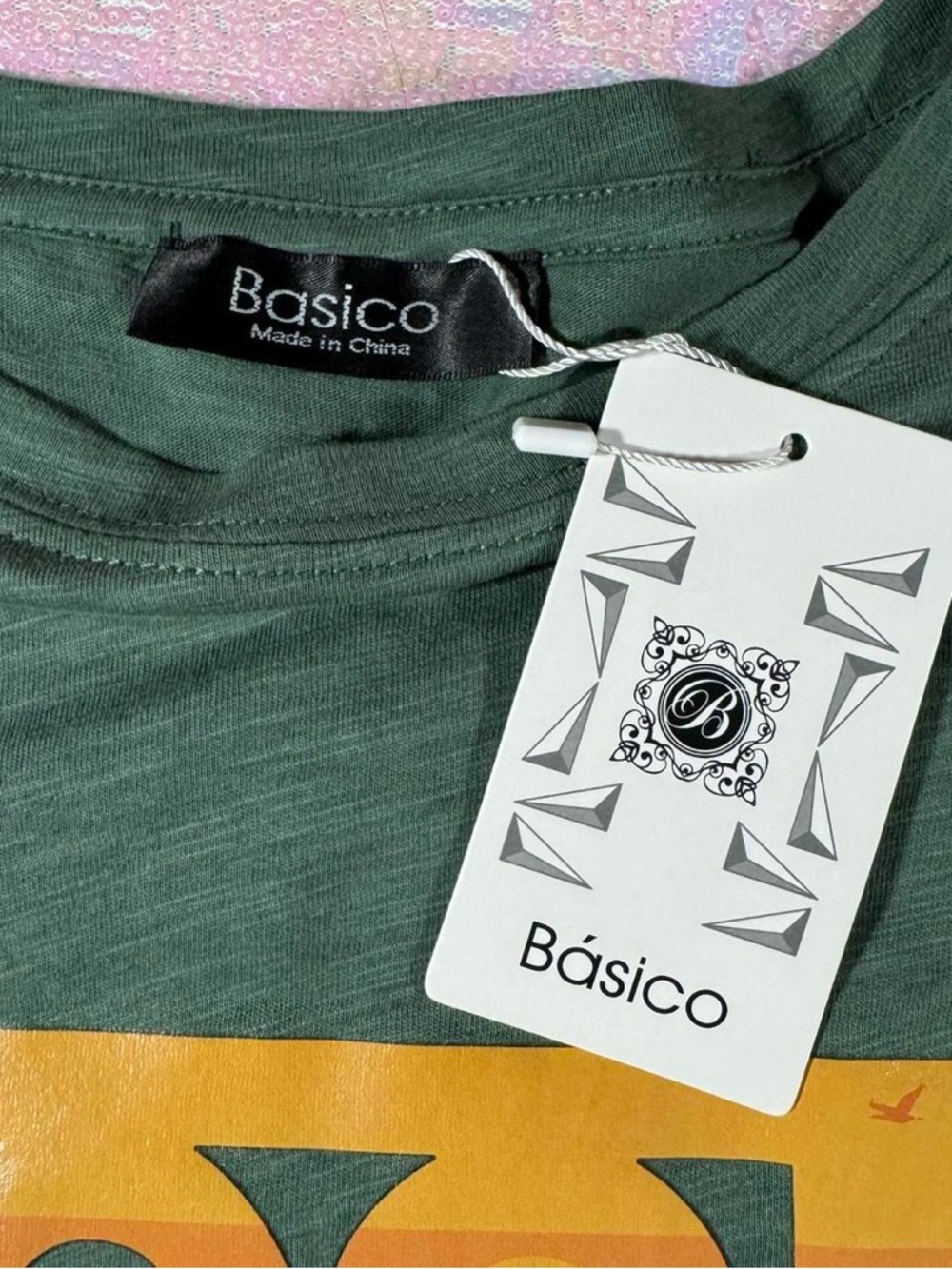 Basico Green & Orange “Good Vibes” Unisex Tee Shirt (L) ★彡 - Picture 6 of 7